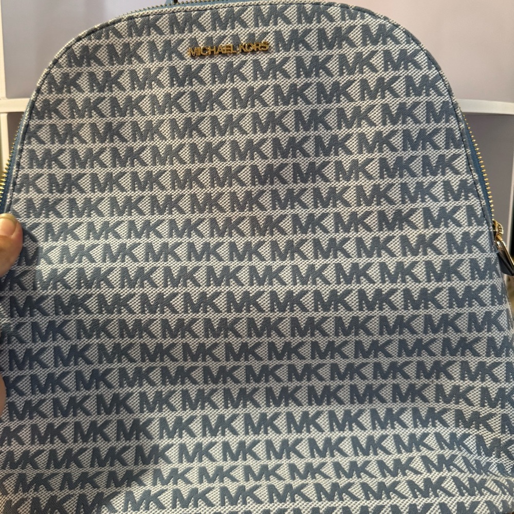 Michael Kors Monogram Blue Backpack - image 1